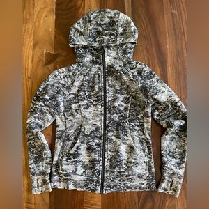 Lululemon black and white pattern Scuba Full-zip Hoodie size 4